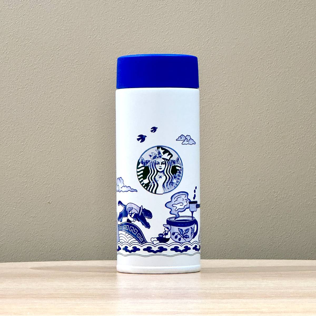 Starbucks China 2024 25th Anniversary Blue and White Porcelain Thermos Cup 350ml