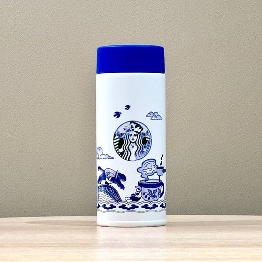 Starbucks China 2024 25th Anniversary Blue and White Porcelain Thermos Cup 350ml