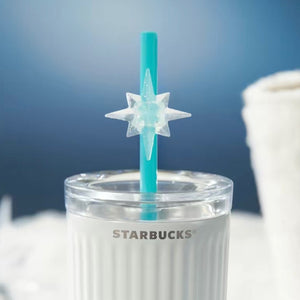 Starbucks China 2023 Christmas winter day series Blue and white gradient stainless steel striped cup with cup cover 473ml