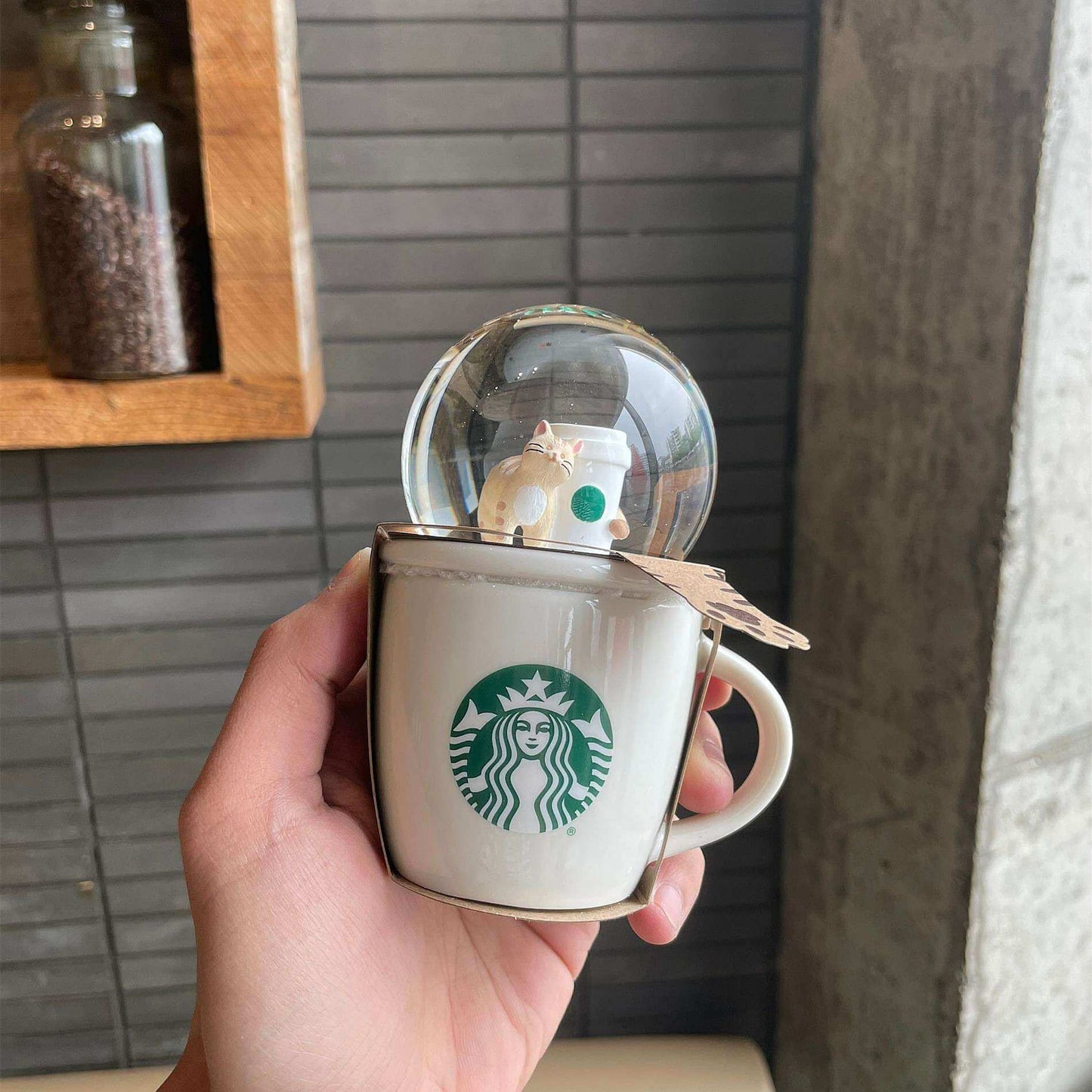 Starbucks China 2024 Coffee grounds and Lively green series cat crystal ball cup 89ml