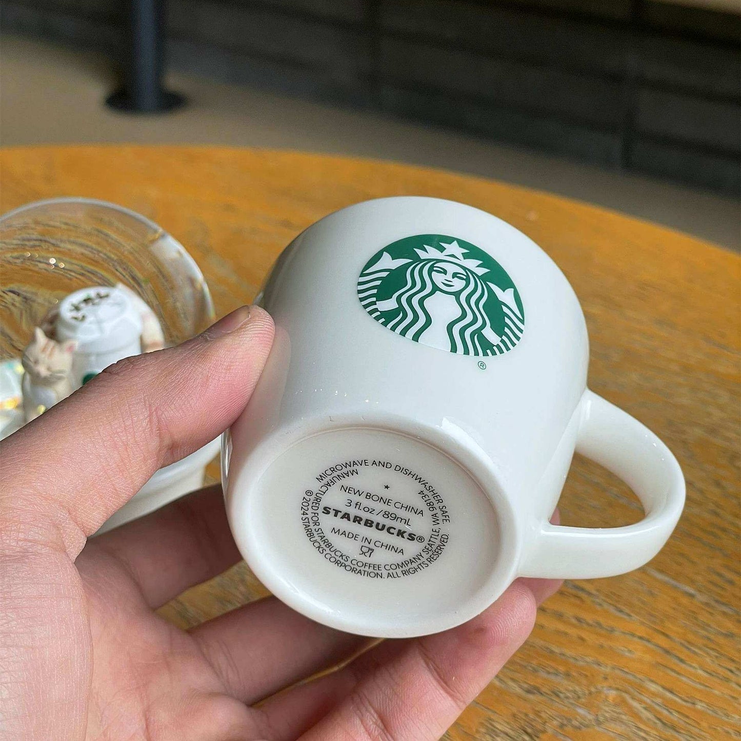 Starbucks China 2024 Coffee grounds and Lively green series cat crystal ball cup 89ml