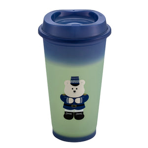 Starbucks Taiwan Bear Heating Variable Temperature Reusable Plastic Cup 16oz