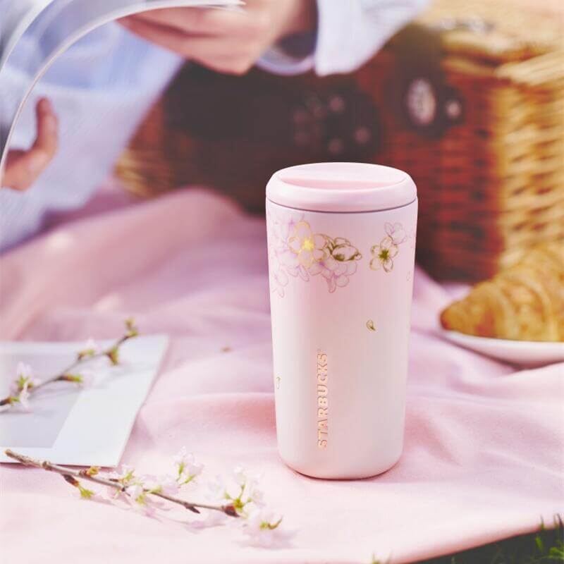 Starbucks China 2024 spring walk series Sakura Magnetic lid stainless steel cup 475ml 16oz