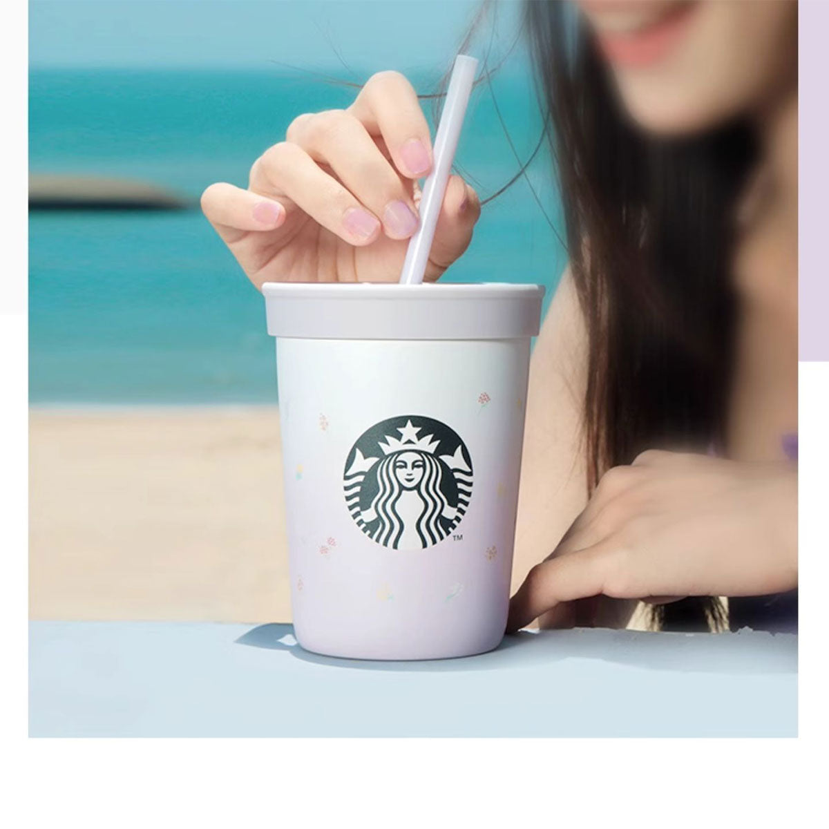 Starbucks China 2023 Summer wildflowers Gradient straw cup 355ml