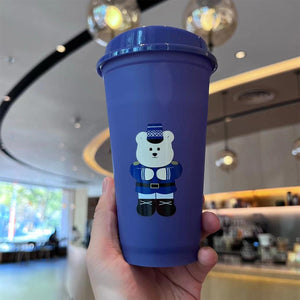 Starbucks Taiwan Bear Heating Variable Temperature Reusable Plastic Cup 16oz