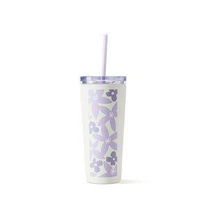 Starbucks China 2023 Summer wildflowers Purple stainless steel straw cup 473ml