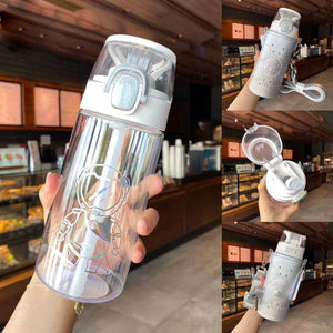 Starbucks China 2021 Environmentalism Aerospace Bear Plastic Cup with bag 550ml