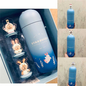 Starbucks China 2020 Mid-Autumn Festival bunny Flocking bunny bear thermos cup gift box 360ml