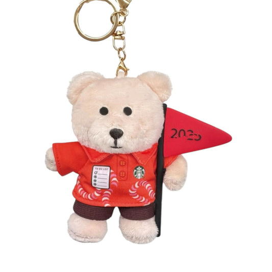 pre-order Starbucks China 2025 new year Bearista flag keychain