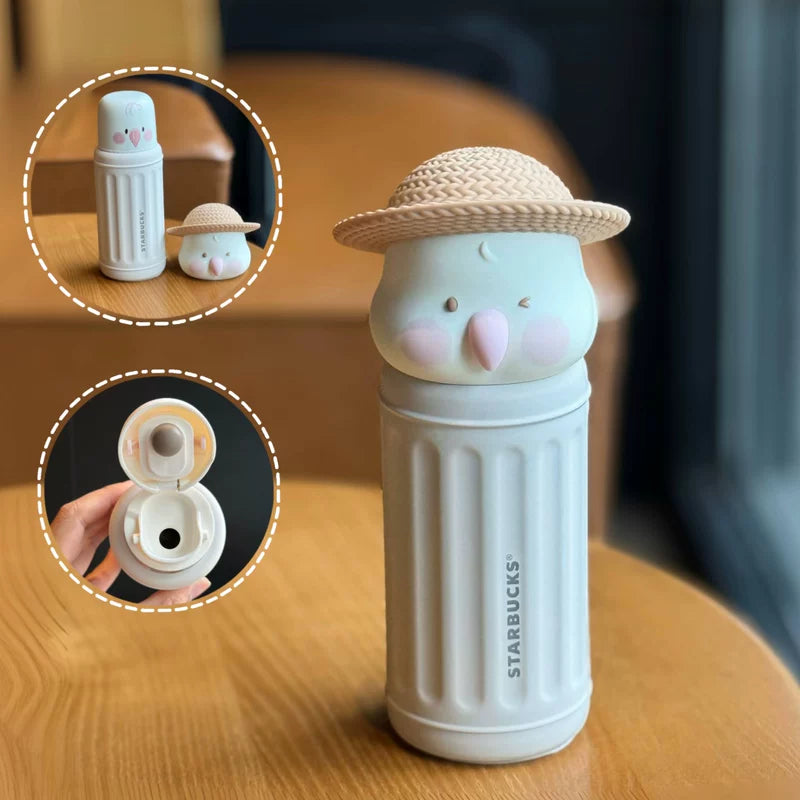 Starbucks China 2025 Autumn Wild Series 355ml Parrot Styling Retro Thermos Cup Brown