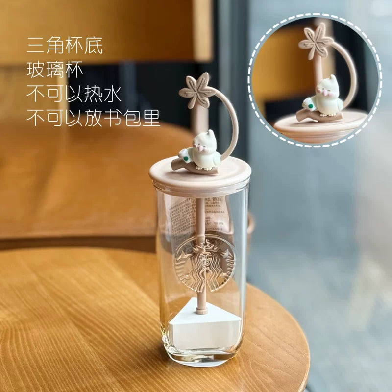 Starbucks China 2025 Autumn Wild Series 530ml Triangular Glass Straw Cup