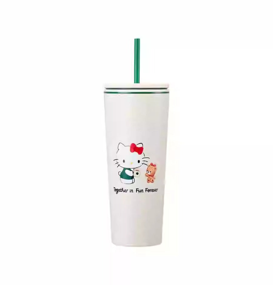 Starbucks Hello Kitty co-brand 2024 ASIA Stainless steel straw cup 16oz