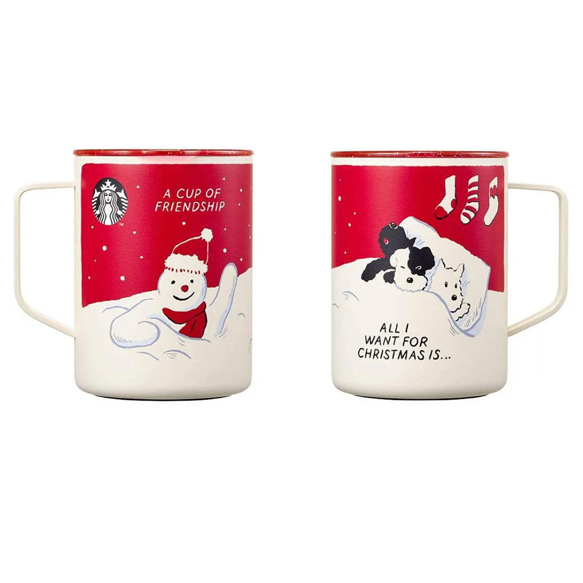 Starbucks Korea 2024 Christmas Season1 red handle Stainless steel cup 473ml