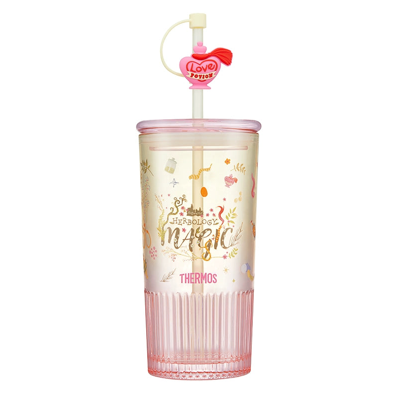 Thermos and Harry Potter collaboration 2024 Summer yellow and pink glass 565ml