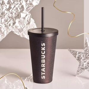 Starbucks Tumblers China 2023 online Coffee Treasure series Flowing gold stainless steel straw cup 550ml