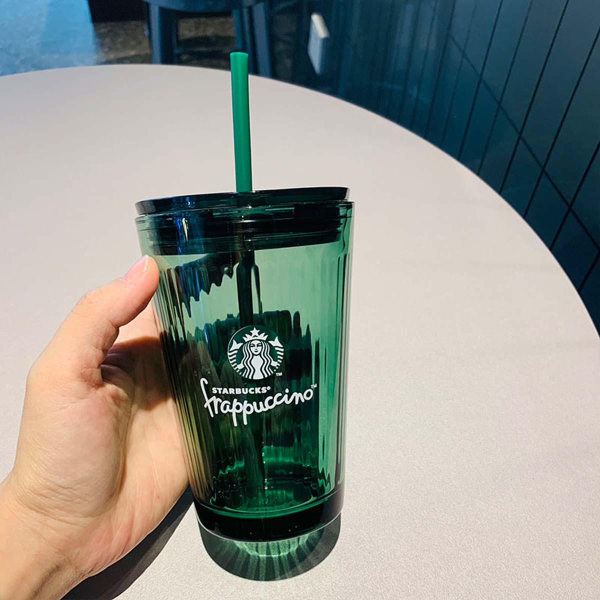 Starbucks China Enjoy Frappuccino Glass Straw Cup