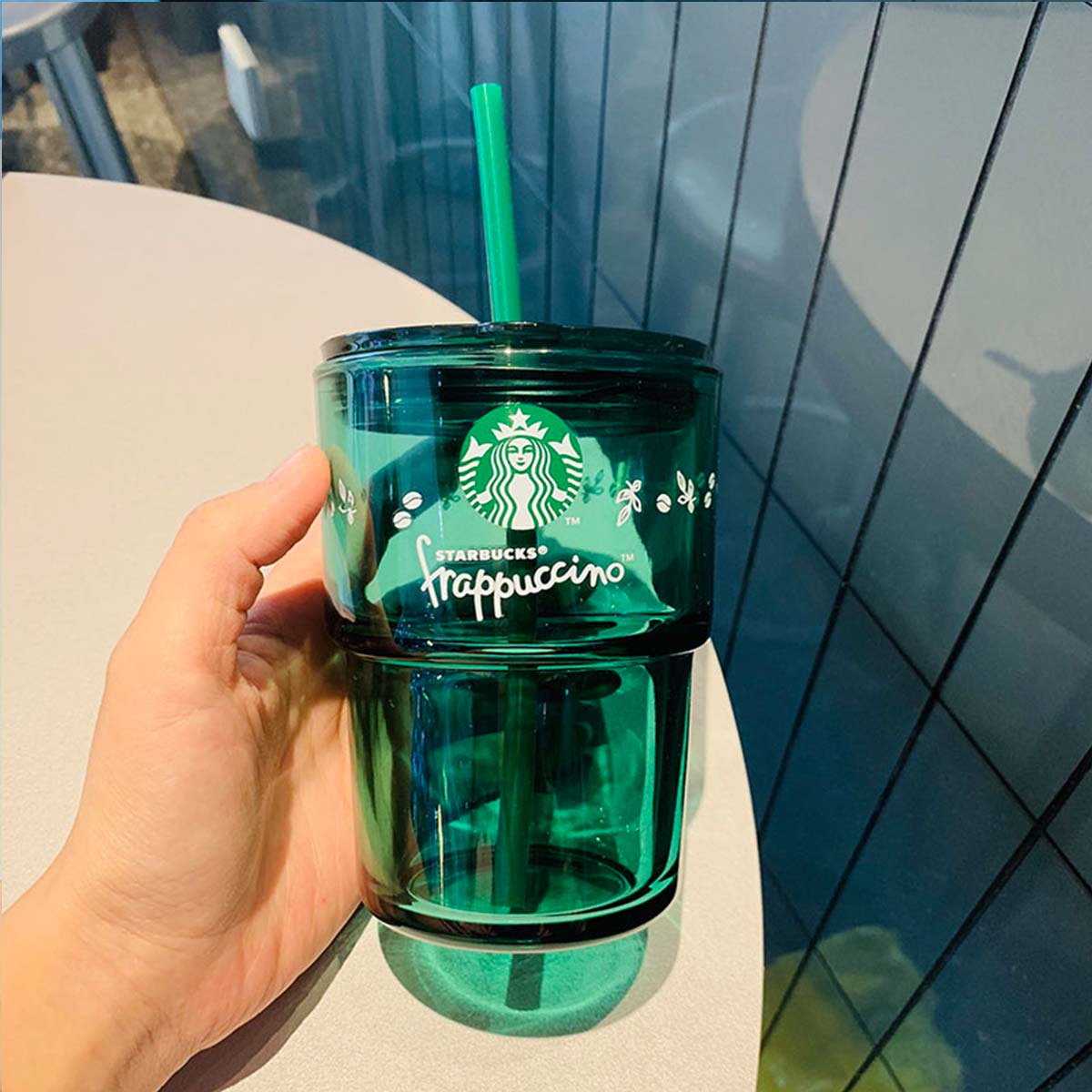 Starbucks China Enjoy Frappuccino Glass Straw Cup