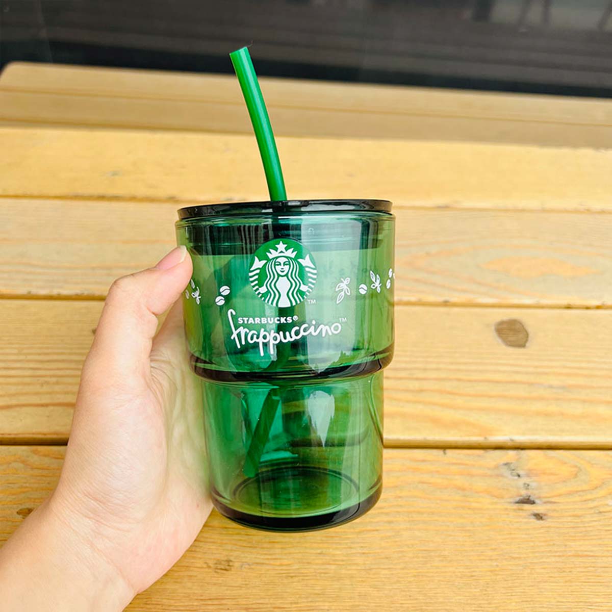 Starbucks China Enjoy Frappuccino Glass Straw Cup