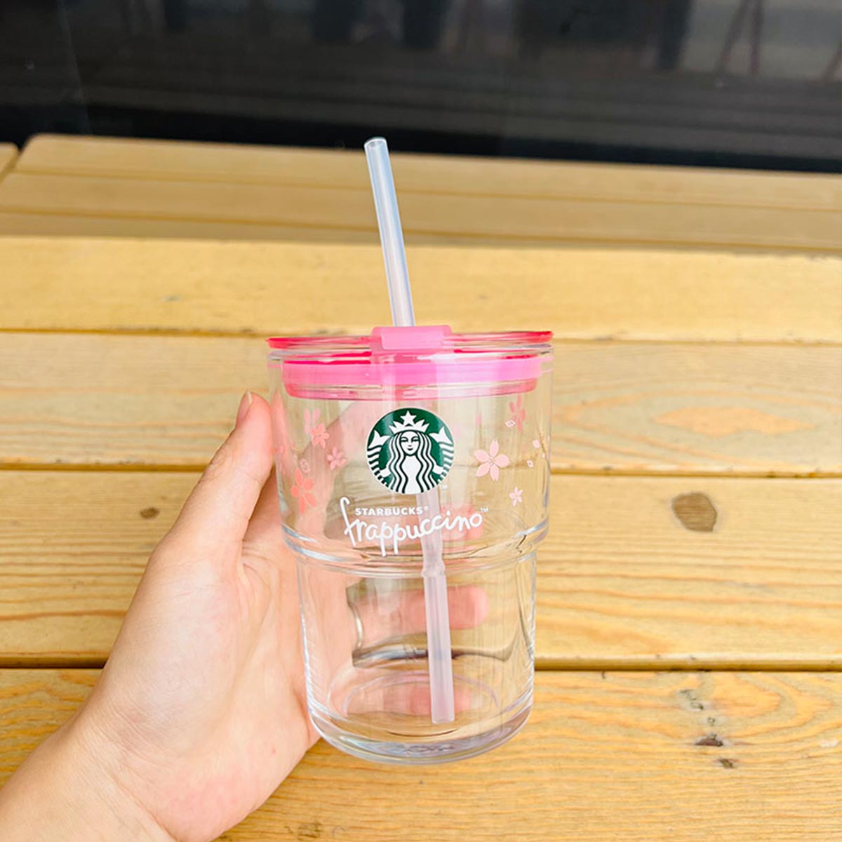 Starbucks China Enjoy Frappuccino Glass Straw Cup