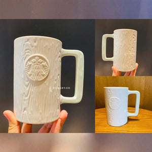 2023 China Starbucks Fresh Mint Green Wood grain mug 414ml