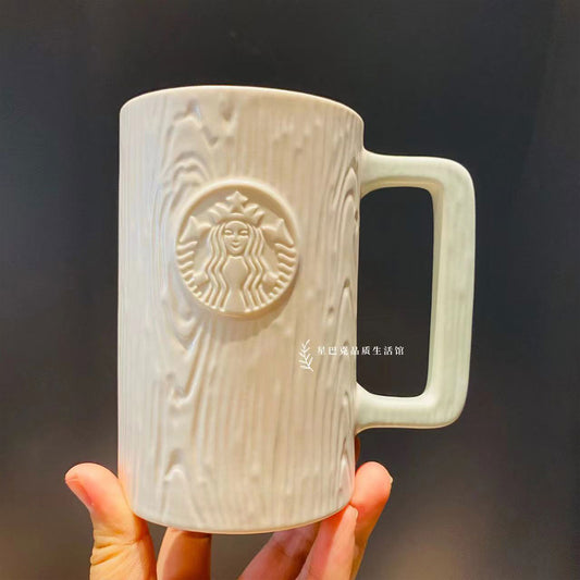 2023 China Starbucks Fresh Mint Green Wood grain mug 414ml