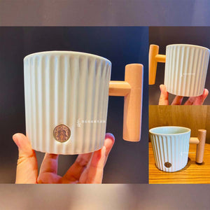 2023 China Starbucks Fresh Mint Green Gradient striped mug 375ml