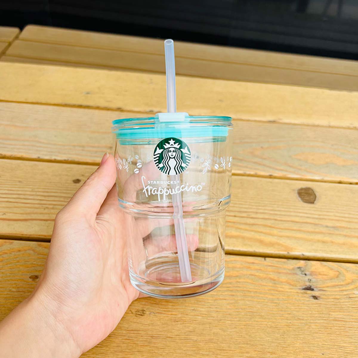 Starbucks China Enjoy Frappuccino Glass Straw Cup