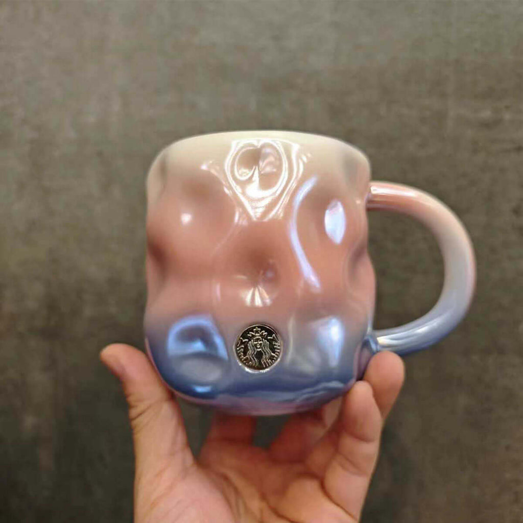 Starbucks HongKong Taiwan Outer Space and Whales series pink purple mug 414ml