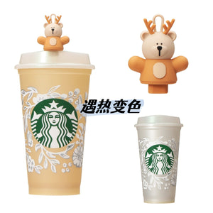 Starbucks Tumblers Japan  Christmas temperature Color Changing Reusable Cup 16oz