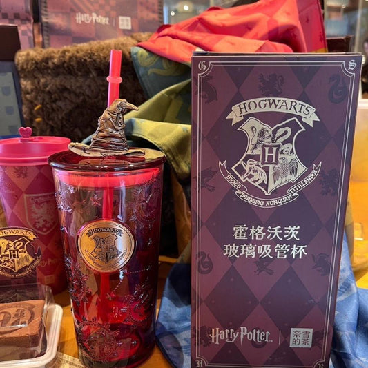 Nayuki and Harry Potter co-brand Hogwarts straw glass cup