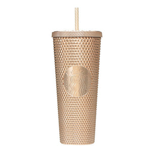 Starbucks 2023 Japan Christmas golden studded straw cup 24oz