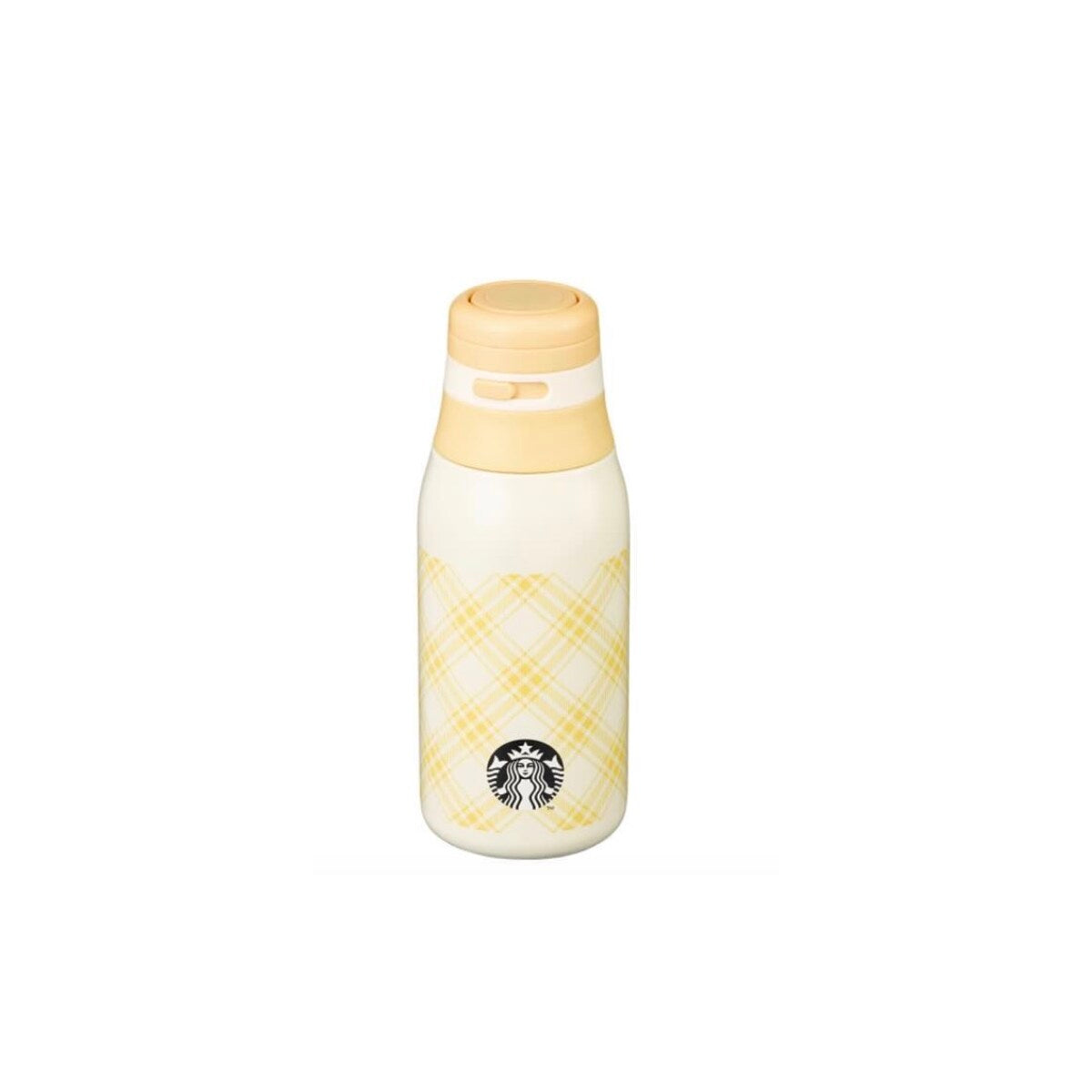 Starbucks Korea 2024 spring series Yellow plaid stainless steel cup 473ml