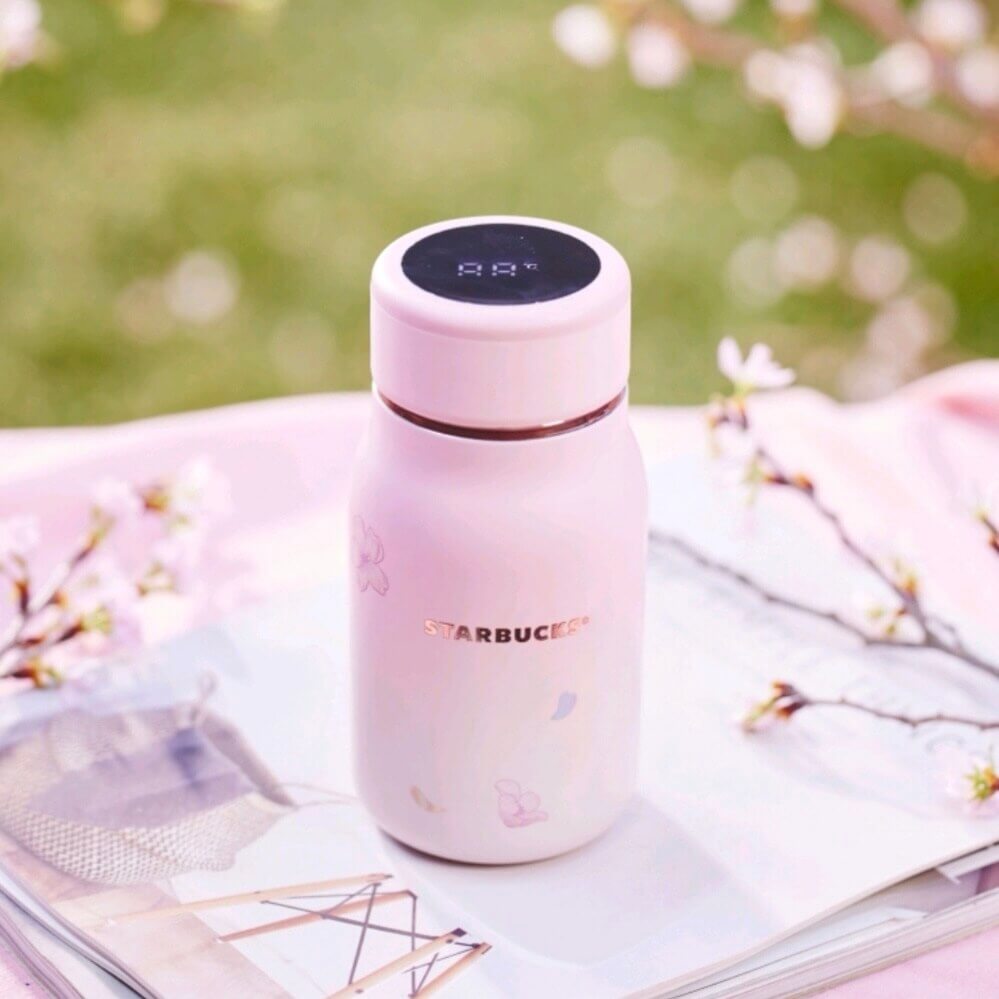 Starbucks China 2024 spring walk series temperature display Sakura pink stainless steel cup 370ml - cannot ship to AK HI