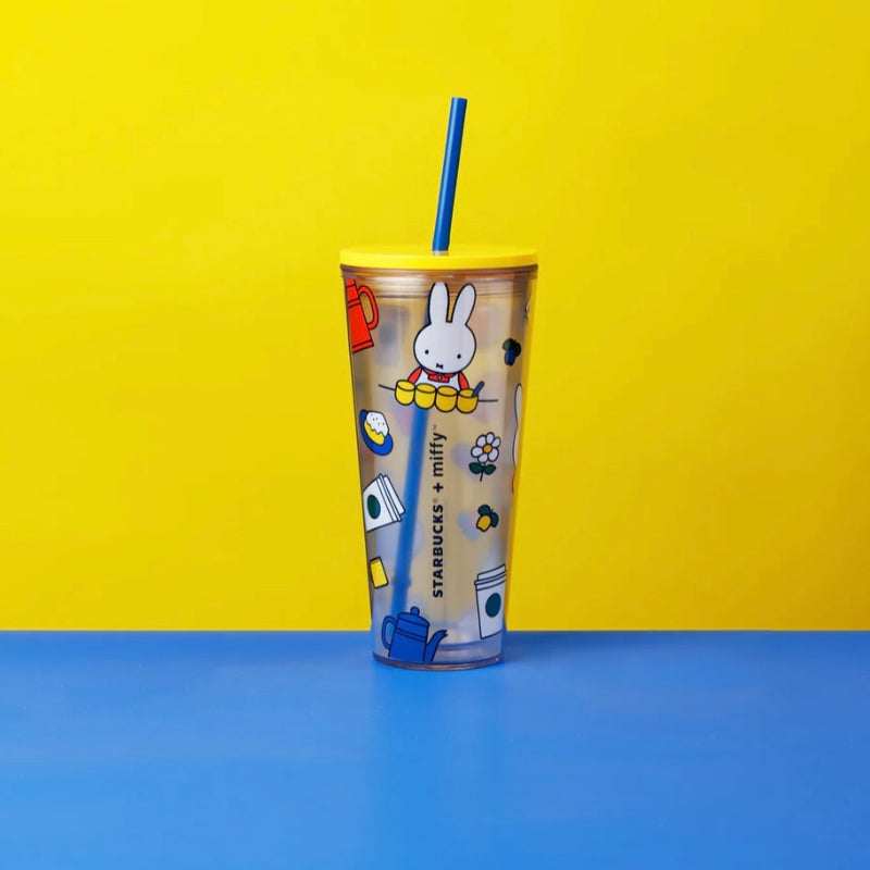 Starbucks and Miffy 2024 collaboration plastic straw cup