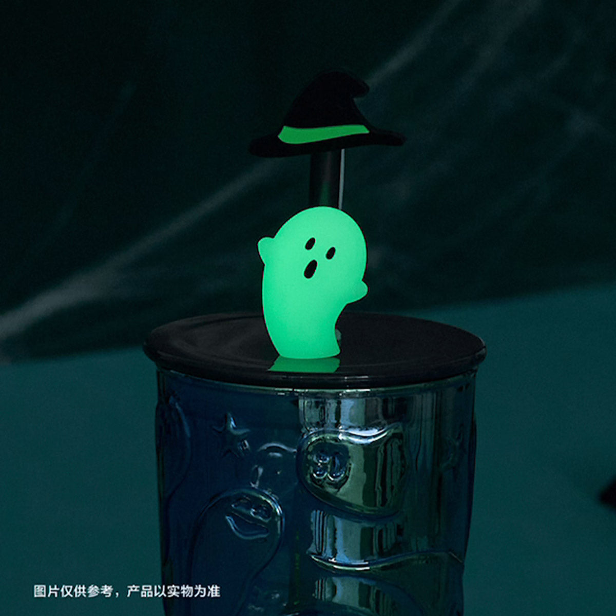 Starbucks China 2024 Halloween Green Ghost Glass Straw Cup 550ml (18oz) with Stopper – Limited Edition