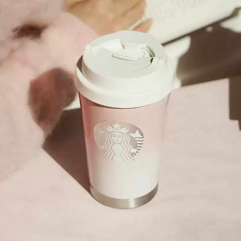pre-order Starbucks China 2025 Christmas Sweet Pink Gradient Stainless Steel Tumbler cup with sleeve