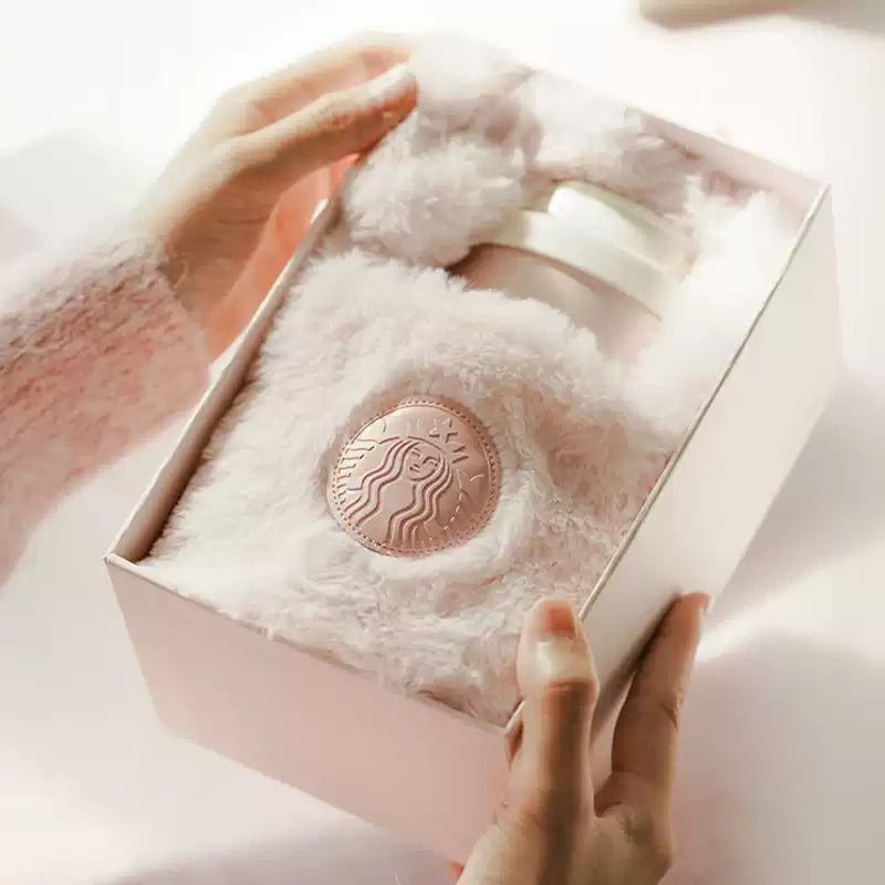 pre-order Starbucks China 2025 Christmas Sweet Pink Gradient Stainless Steel Tumbler cup with sleeve