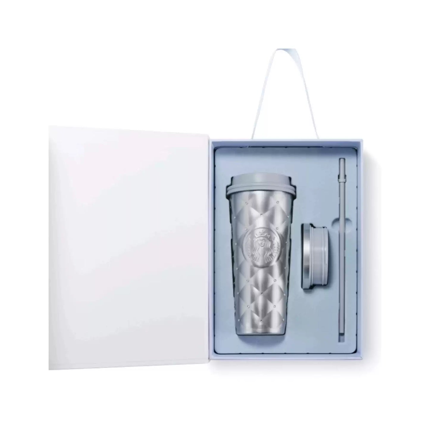 Starbucks China 2025 Snowlit Wonderland series Ice Blue Sparkling Diamond Pattern Insulated cup