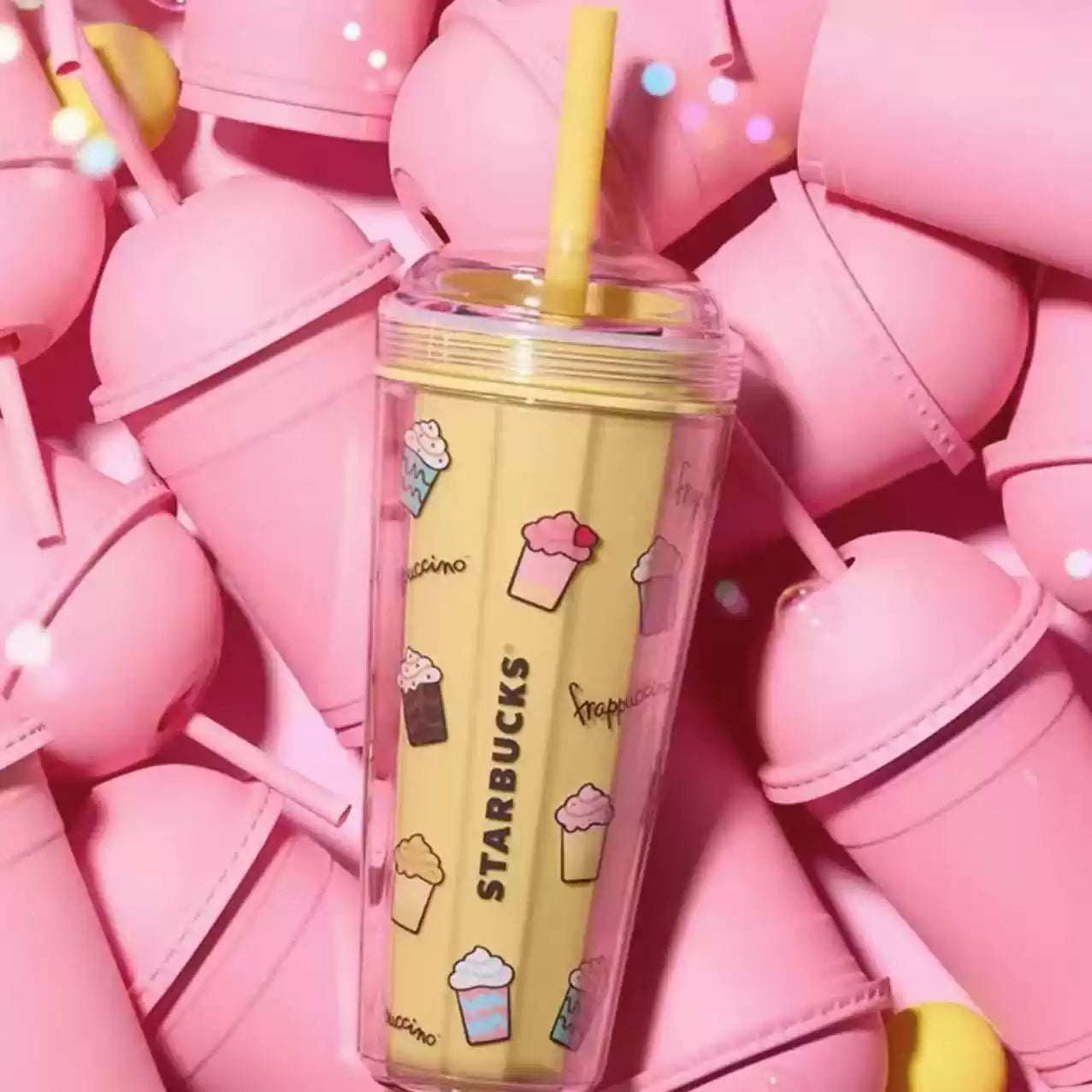 Starbucks China 2025 Summer Frappuccino Party online Series Plastic Straw Cup 770ml 27.1oz