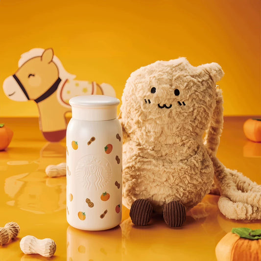 Starbucks China 2026 Year of the Horse series Persimmon Peanut style stainless steel thermos cup with bag 355ml 12.49oz