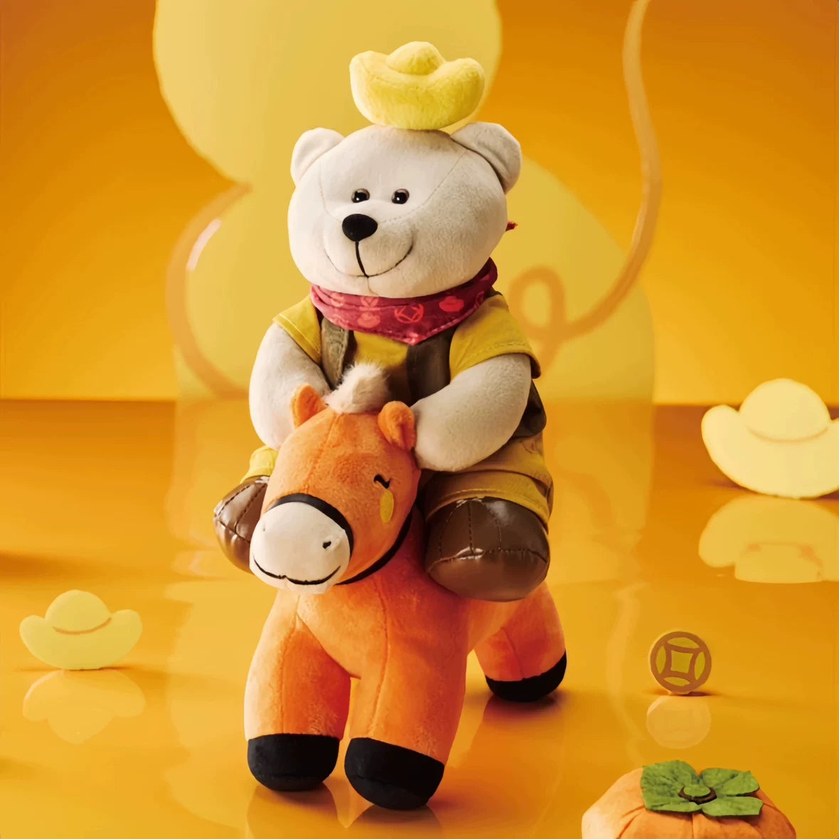 Starbucks China 2026 Year of the Horse series Happy Horse Riding Bear Plush Doll