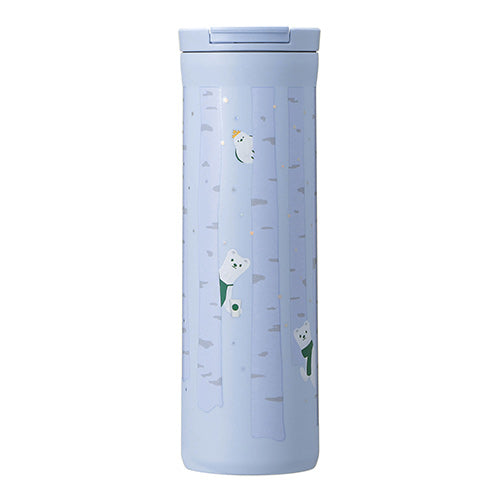 Starbucks Japan 2024 Shining Winter Stainless Steel Bottle Ermine & Long-tailed Tit Blue 473ml