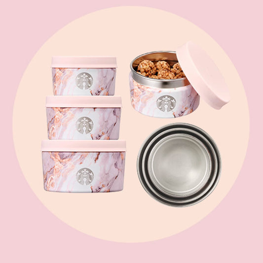 Starbucks Korea 2024 Swell Pink Marvel series three Stainless steel lunch boxes