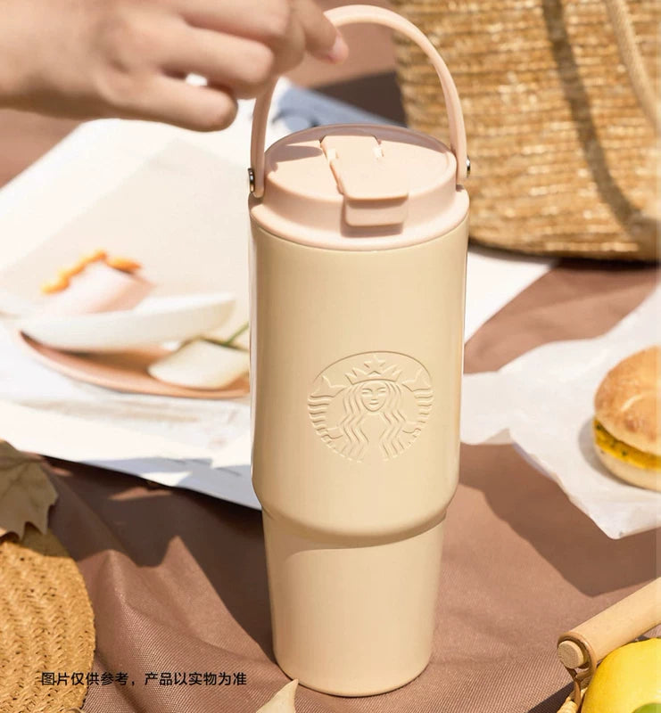 Starbucks China 2025 Autumn Anniversary Series Cream Straw Cup 800ml 28.16oz