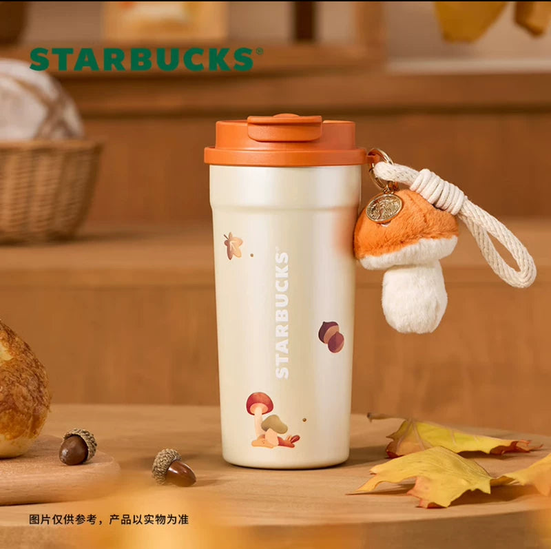 Starbucks China 2025 Bear Dessert House Series Double-drink stainless steel cup with pendant 480ml 16.89oz