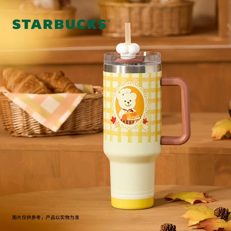 Starbucks China 2025 Bear Dessert House Series Large Capacity L Double Drinking Port Stainless Steel Cup 1270ml 44.7oz