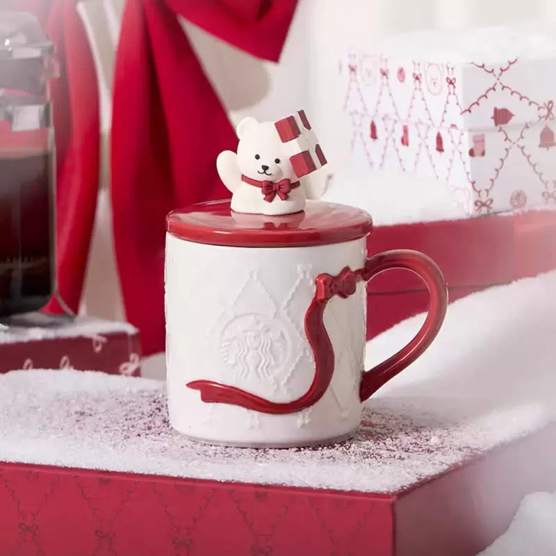 Starbucks China 2025 Christmas Heartbeat series 300ml bow mug