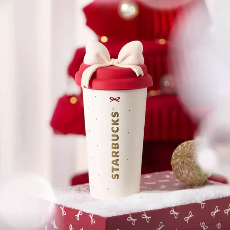 Starbucks China 2025 Christmas Heartbeat series 430ml stainless steel push lid cup