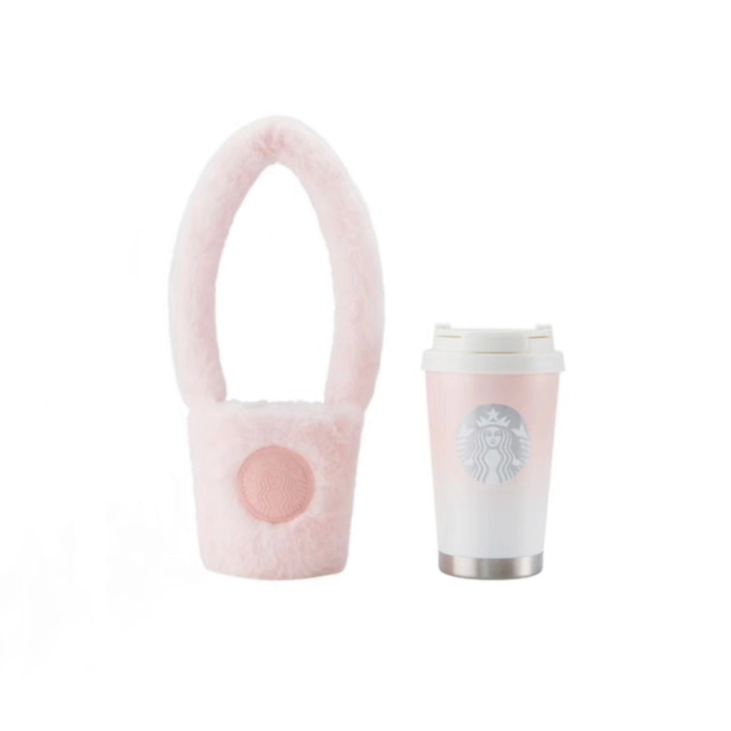 pre-order Starbucks China 2025 Christmas Sweet Pink Gradient Stainless Steel Tumbler cup with sleeve