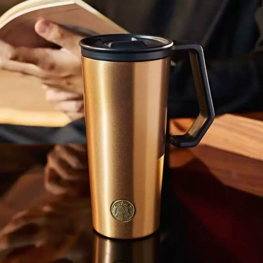Starbucks China 2025 Gold Collection  stainless steel tabletop cup with handle 590ml 20.77oz